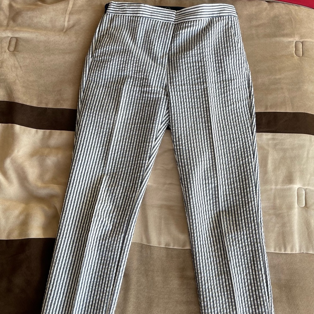 Zara Black and White Striped Women's Pants